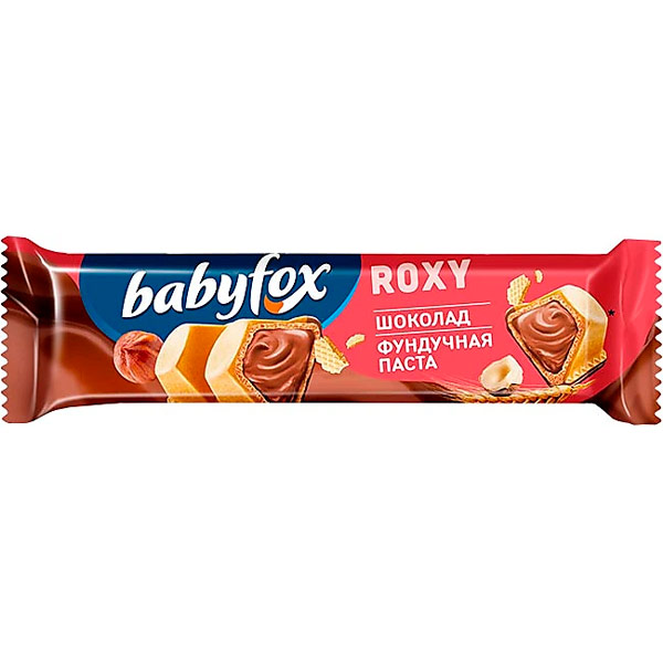 Батончик Baby Fox Roxy вафельный шоколад-фундук 18г